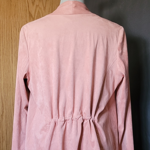Pink Faux-Suede Bat Wing Jacket - Picture 3 of 4